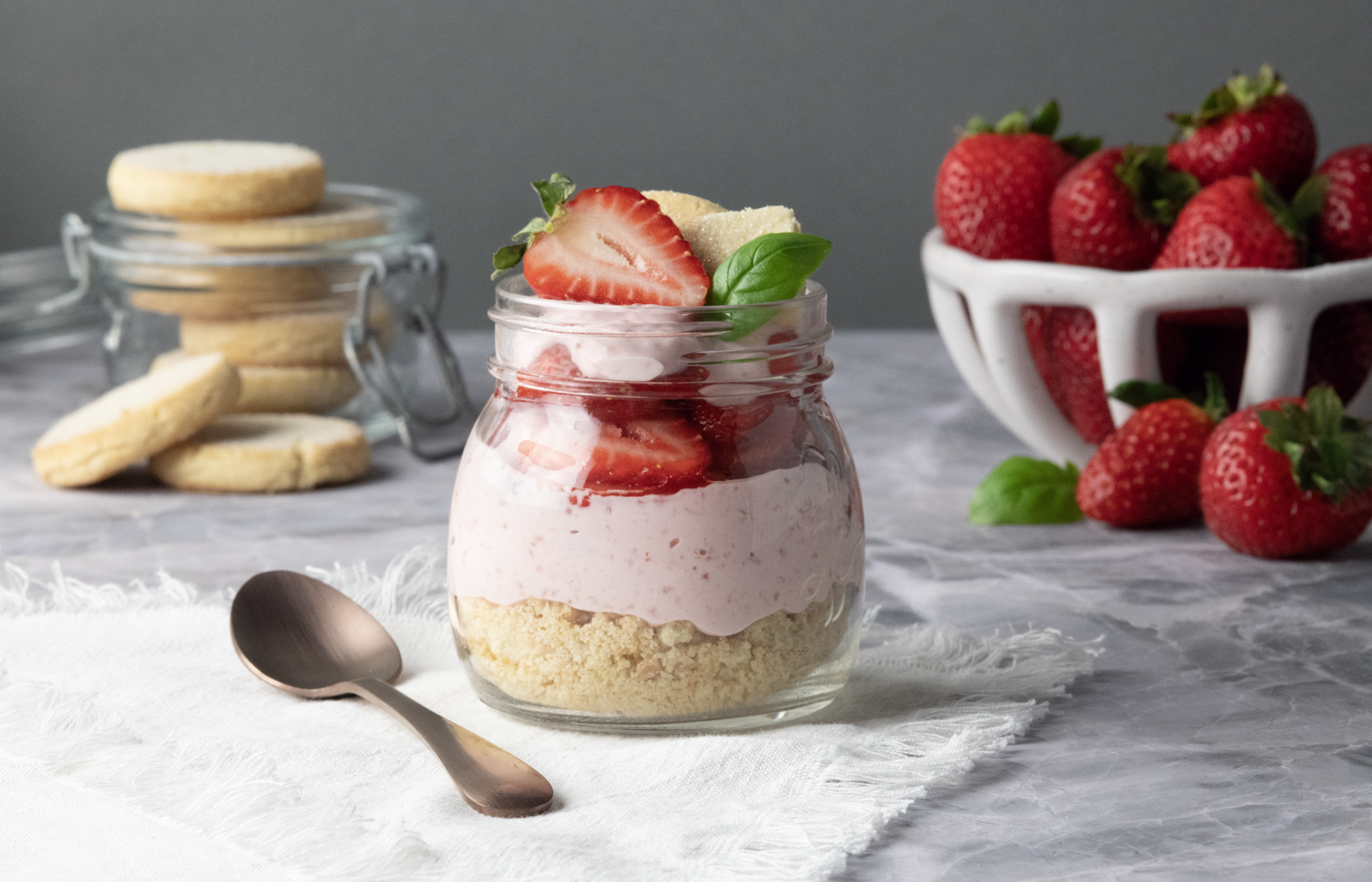 Strawberry Basil Cream Cheese Mousse