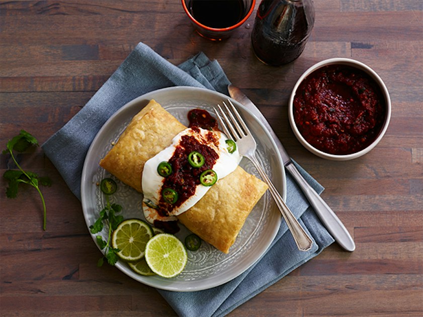 Smoked Chicken Chorizo Chimichanga with Salsa de Chile Ancho - Mission Foodservice