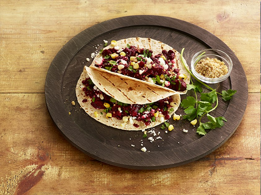 Daal Beet Tacos with Fresh Corn and Cotija - Mission Foodservice