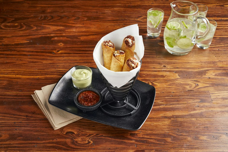 Spicy Chorizo and Cheese Taquitos Cone - Mission Foodservice