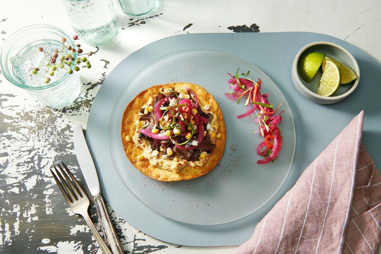 Deconstructed Elotes & Mezcal Braised Short Rib Tostada - Mission ...