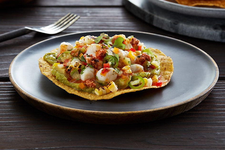 Bay Scallop & Tomatillo Ceviche Tostada - Mission Foodservice