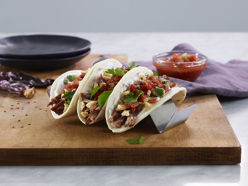 Chicharrones Pork Tacos with Salsa Roja - Mission Foodservice